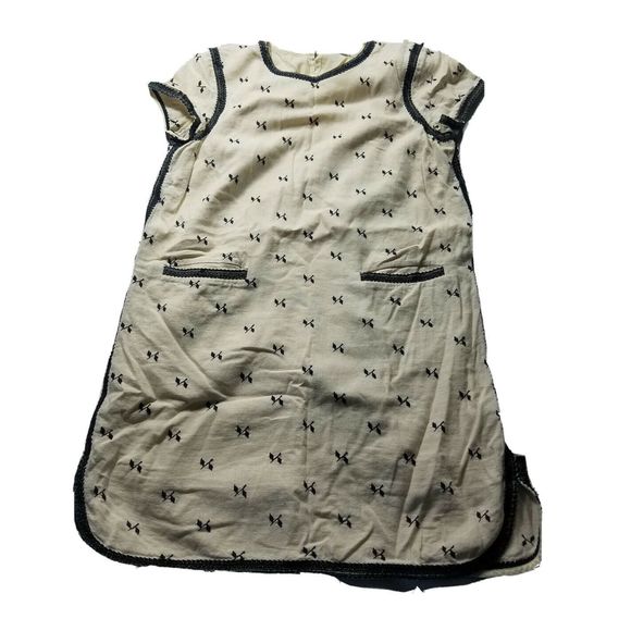 Madewell‎ Linen Blend Lightstitch Black Trim Dress - Picture 1 of 7